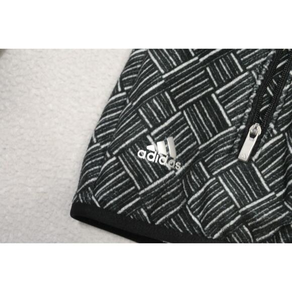 Adidas Fleece Golf Jacket Snap Neck Woven Performance Athletic Womens Sz Medium - Picture 8 of 10